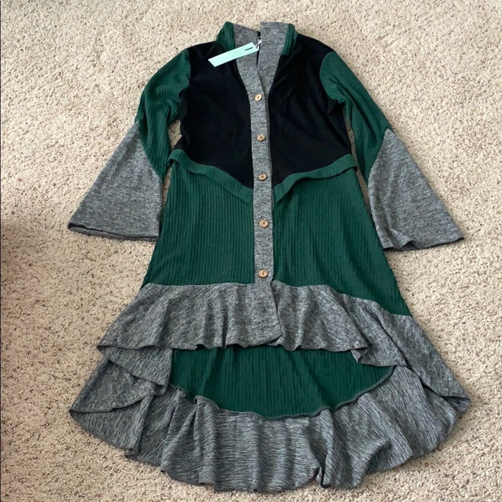 DressLily Dark Forest Green Dress with Hood